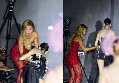 Hariany Almeida se solidariza com modelo após queda em desfile da SPFW N61